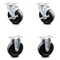 Service Caster 5 Inch Hard Rubber Wheel Swivel Top Plate Caster Set with 2 Brake 2 Rigid SCC SCC-20S514-HRS-TLB-TP3-2-R-2 - alternate 1